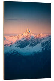 Wood print Zimba at sunrise - Lucas Tiefenthaler