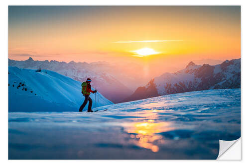 Wall sticker Sunset ski tour in Stuben am Arlberg