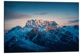 Alubild Rote Wand zum Sonnenaufgang