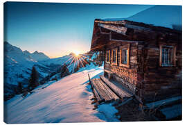 Lærredsbillede Mountain hut in the Alps