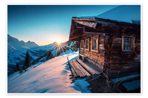 Poster Mountain hut in the Alps