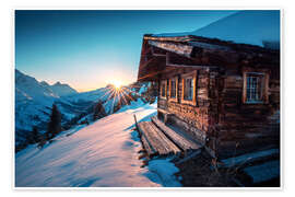 Poster Mountain hut in the Alps