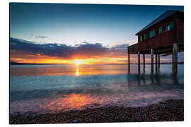 Alubild Sonnenuntergang am Bodensee mit Haus am See - Lucas Tiefenthaler