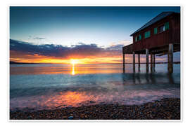 Póster Sunset on Lake Constance with house on the lake - Lucas Tiefenthaler