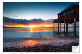 Wandsticker Sonnenuntergang am Bodensee mit Haus am See - Lucas Tiefenthaler