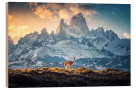 Wood print Patagonia with Fitz Roy - Lucas Tiefenthaler
