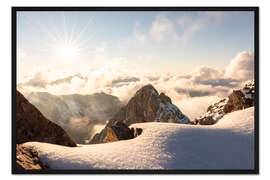 Gerahmter Kunstdruck Sonnenuntergang auf der Valluga
