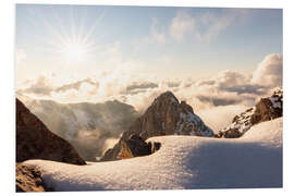 Hartschaumbild Sonnenuntergang auf der Valluga