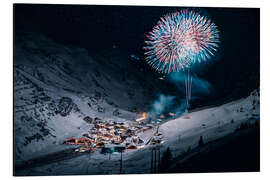 Alubild Feuerwerk in den Bergen - Lucas Tiefenthaler