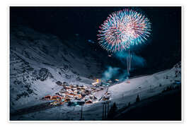 Wall print Fireworks in the mountains - Lucas Tiefenthaler