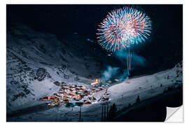 Wandsticker Feuerwerk in den Bergen
