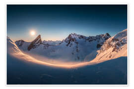 Plakat Full moon panorama in the Alps - Lucas Tiefenthaler