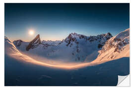 Wandsticker Vollmondpanorama in den Alpen
