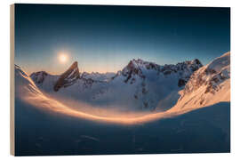 Wood print Full moon panorama in the Alps - Lucas Tiefenthaler