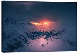 Lienzo Sunset in the Alps in winter - Lucas Tiefenthaler