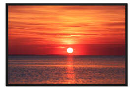 Gerahmter Kunstdruck Sonnenuntergang am Bodensee