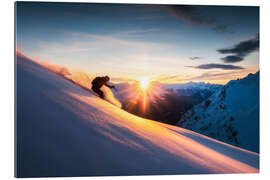 Gallery Print Sonnenuntergangsskifahren in den Alpen