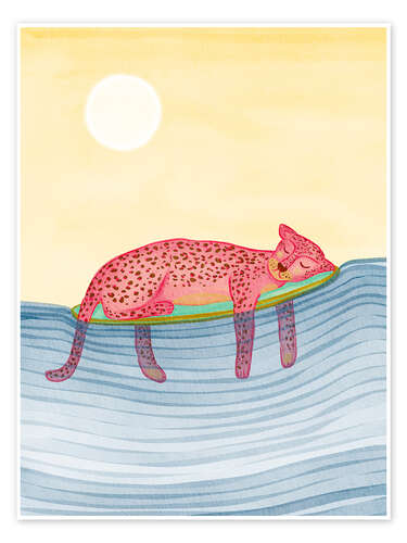 Poster Leopard surfer