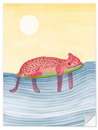 Wandsticker Leoparden-Surfer