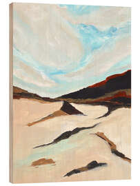 Holzbild Berglandschaft