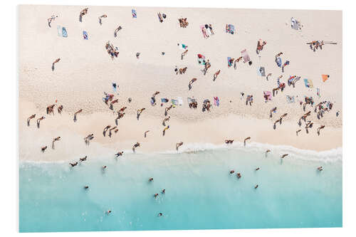 Foam board print People at the beach in summer, Greece