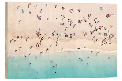 Quadro de madeira People at the beach in summer, Greece
