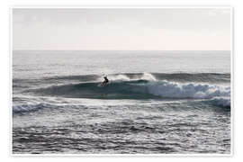 Poster Surfer riding a wave, Gold Coast, Australia - Matteo Colombo