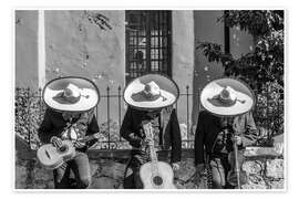 Poster Drei mexikanische Mariachi, Mexiko - Matteo Colombo
