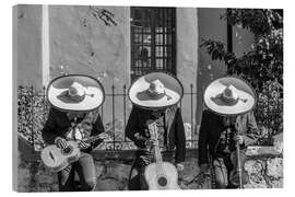 Cuadro de madera Three mexican mariachi, Mexico - Matteo Colombo
