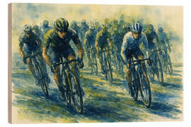 Cuadro de madera The leading group from the peloton - Natalie Bruns