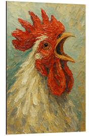 Magnettafel Der krähende weiße Hahn