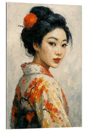 Gallery Print Die japanische Geisha blickt über ihre Schulter