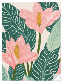 Wandsticker Pastellflora