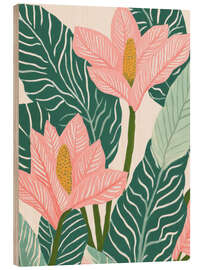 Holzbild Pastellflora