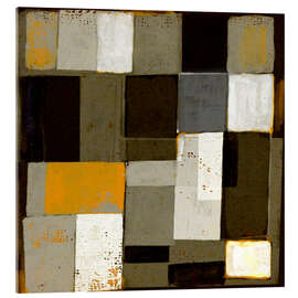 Acrylglasbild Komposition aus Quadraten in neutralen Farben - Marco Marella