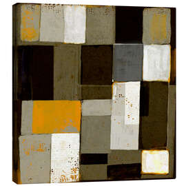 Quadro em tela Composition of squares in neutrals on burlap - Marco Marella