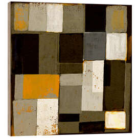 Cuadro de madera Composition of squares in neutrals on burlap - Marco Marella