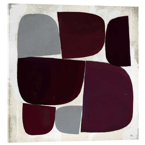 Acrylic print Burgundy pebbles