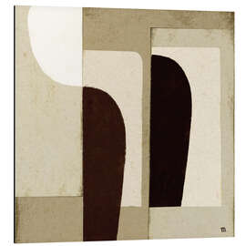 Alubild Abstrakte Collage in neutralen Farben I - Marco Marella