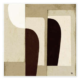 Wandbild Abstrakte Collage in neutralen Farben I - Marco Marella