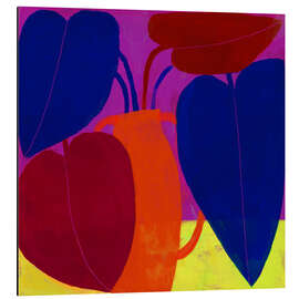 Aluminium print Colourful house plant in hot pink room - Marco Marella