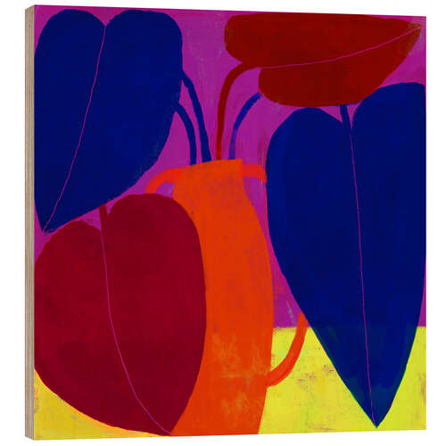 Obraz na drewnie Colourful house plant in hot pink room