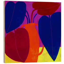 Obraz na drewnie Colourful house plant in hot pink room - Marco Marella