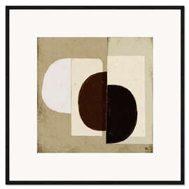 Gerahmter Kunstdruck Abstrakte Collage in neutralen Farben II - Marco Marella