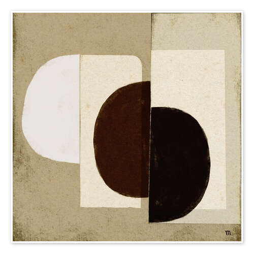 Plakat Abstract collage in neutral colours II