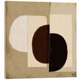 Holzbild Abstrakte Collage in neutralen Farben II