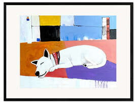 Gerahmter Kunstdruck Siesta und schlafender Hund