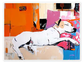Wall print Siesta Sleeping Dog - Anastasia Mamoshina