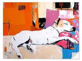 Sticker mural Siesta Sleeping Dog - Anastasia Mamoshina