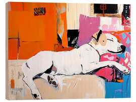Wood print Siesta Sleeping Dog - Anastasia Mamoshina